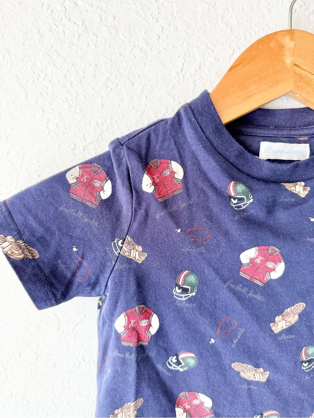 Ralph Lauren Varsity Inspired Print Cotton Tee Sz 2